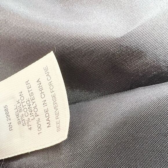 Pendleton Three Button Blazer Women's 12 Black Lapel Notch Silk Blend Work Suit - Picture 5 of 8